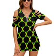 thumbnail image 1 of National Flag Jamaica Womens Summer V Neck Zipper Top Short Sleeve T Shirt Off Shoulder Top Casual Classy Loose Shirts, 1 of 7