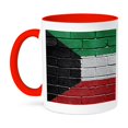 thumbnail image 1 of National Flag Of Kuwait Painted Onto A Brick Wall Kuwaiti, 15oz Two-Tone Red Mug, 1 of 7