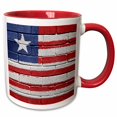 thumbnail image 1 of 3drose, National Flag of Liberia Painted onto a Brick Wall Liberian, 11oz Two-tone Red Mug, 1 of 6