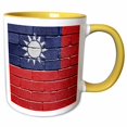thumbnail image 1 of 3drose, National Flag of the Republic of China Painted onto a Brick Wall Taiwan Taiwanese, 15oz Two-tone Yellow Mug, 1 of 6