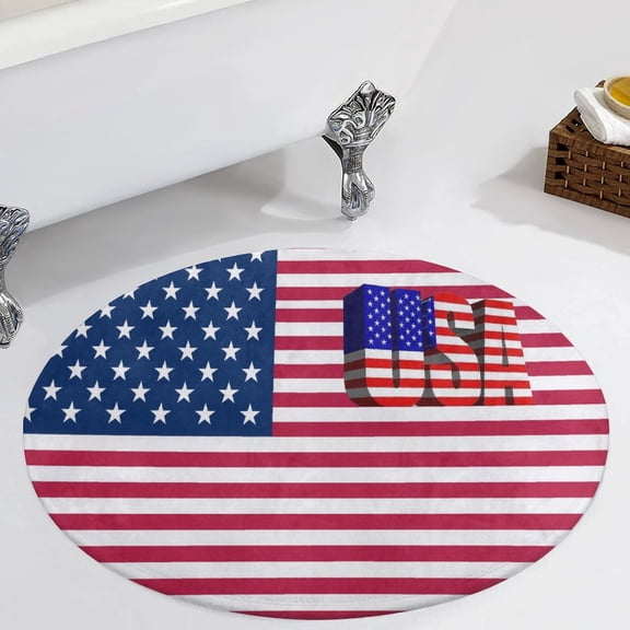 National Flag United States America USA Round Carpet Circle Rug Outdoor Patio Area Rug Washable Large Area Rugs Hallway Room Decor Fitness Mats