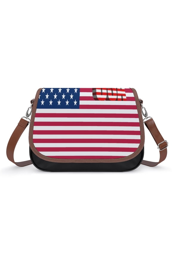 National Flag United States America USA Vintage Crossbody Bag for Women Medium Leather Hobo Bags Shoulder Bag Classic City Leather Satchels