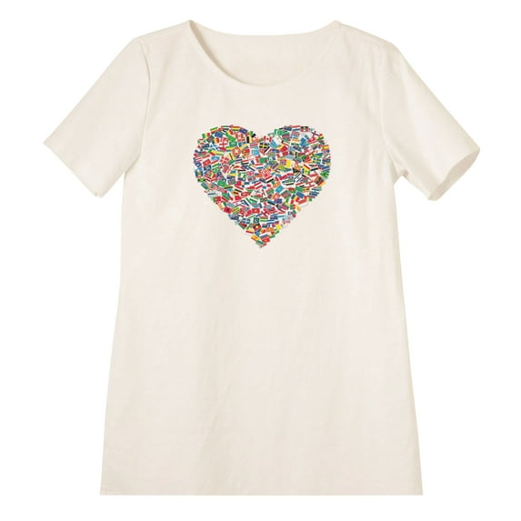 National Flags Printed Linen Short Sleeves Vintage Mini Shift Dress WDS_06 2