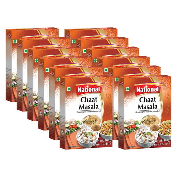 National Foods Chaat Masala Seasoning Mix 3.52 oz (100g) | Spice Powder For Salad And Savouries | Box Pack | Pack of 12