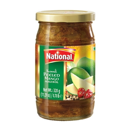 National Foods Kasundi Pickle 11.29 oz (320g) | Sour & Spicy Traditional South Asian Relish | Zesty & Tangy Aam Ka Achaar | Premium Glass Bottle
