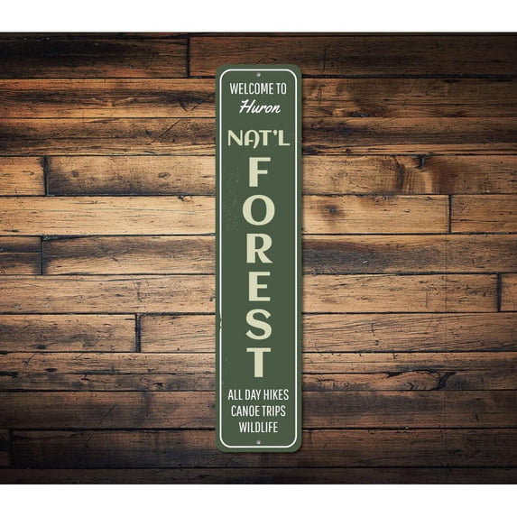 National Forest Vertical Novelty Decor, Metal Wall Sign - 4x18 Inches