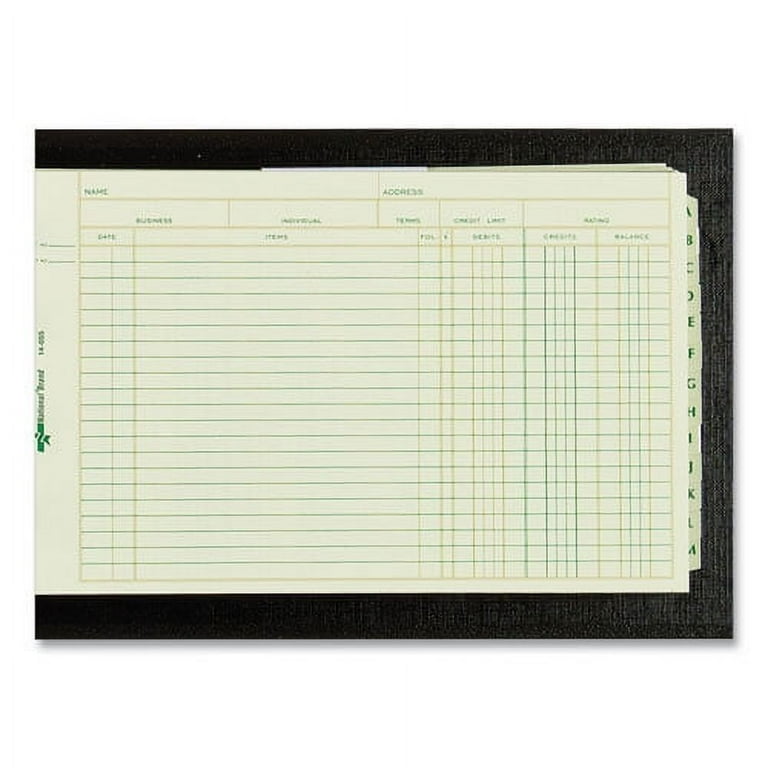 Four-Ring Ledger Binder Kit with A-Z Index, Black Cover, 8.5 x 5 Debit-Credit-Balance Sheets, 100 Sheets/Book Four-Ring Ledger Binder Kit with A-Z Index, Black Cover, 8.5 x 5 Debit-Credit-Balance Sheets, 100 Sheets/Book
