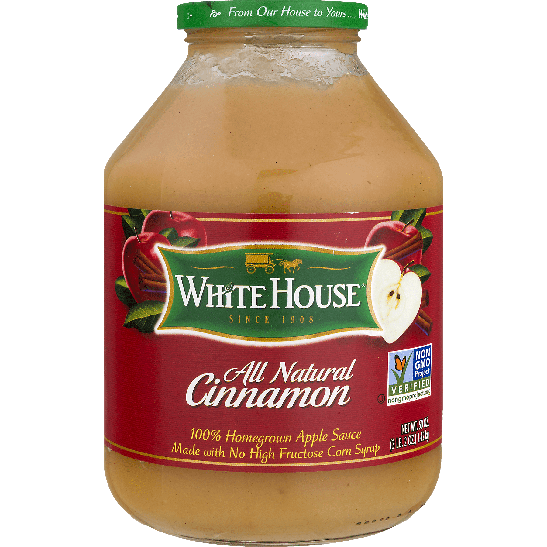 White House All-Natural Cinnamon Applesauce, 48 oz Jar