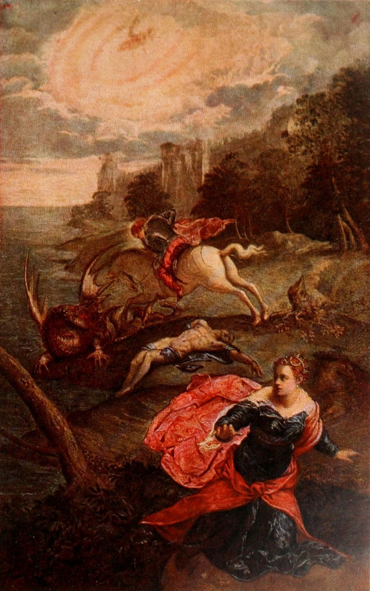 National Gallery 1912 St George & the dragon Canvas Art - Tintoretto (18 x 24)
