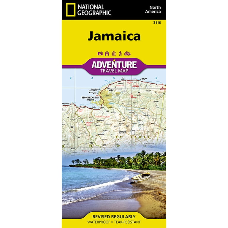 National Geographic Adventure Map Jamaica Map, Book 3116