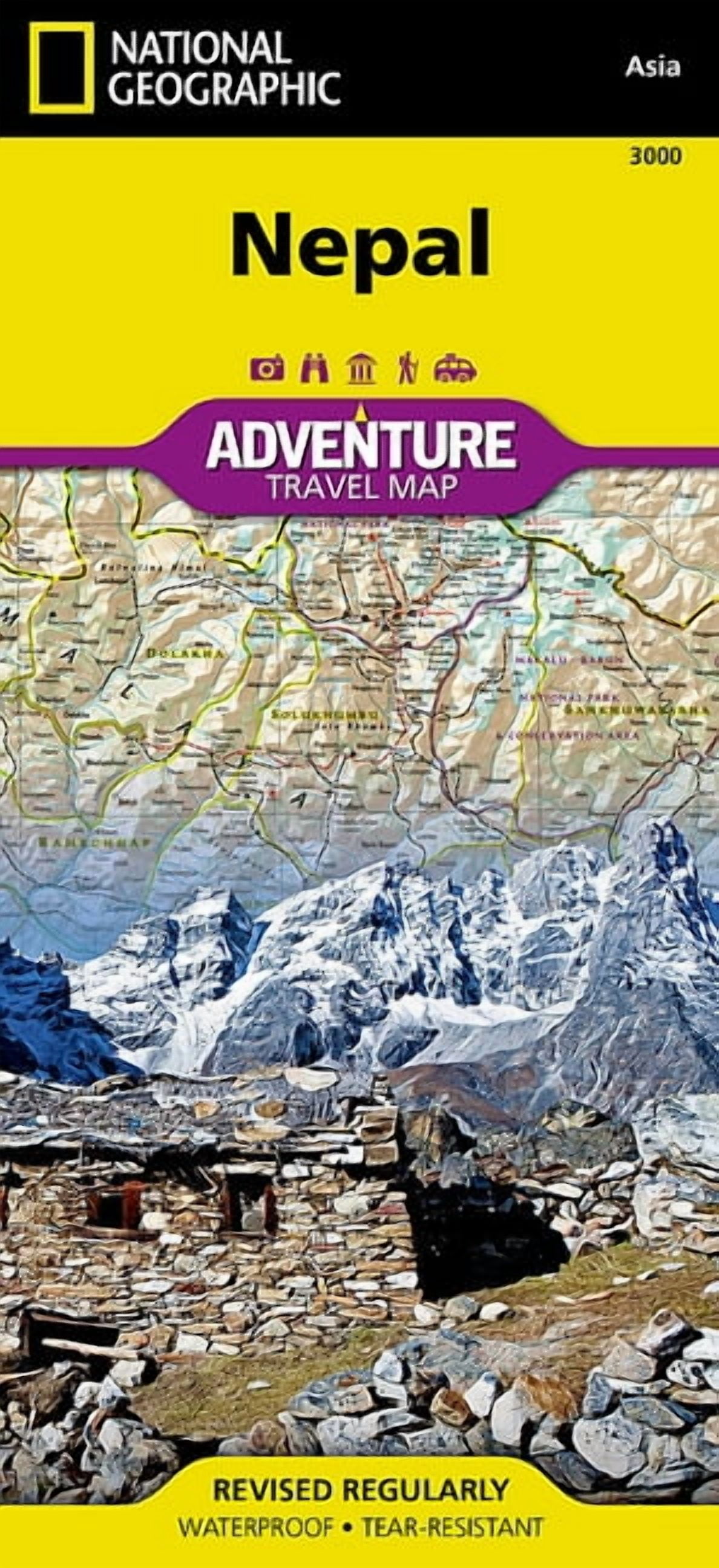National Geographic Adventure Map Nepal Map, Book 3000, (Paperback ...