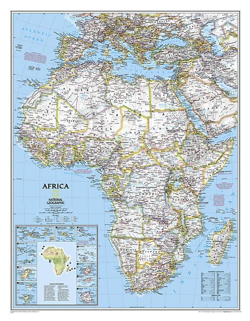 National Geographic Africa Classic Laminated Wall Map, 24" x 30.75"