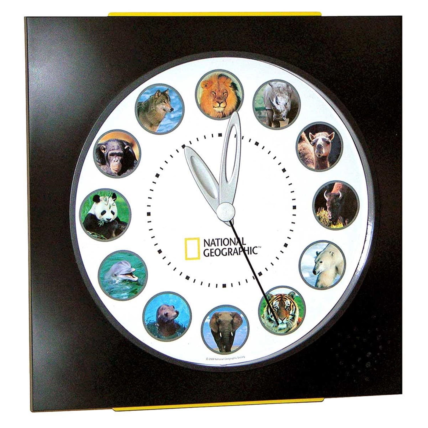 National Geographic Animal Clock-Finish:Black - Walmart.com