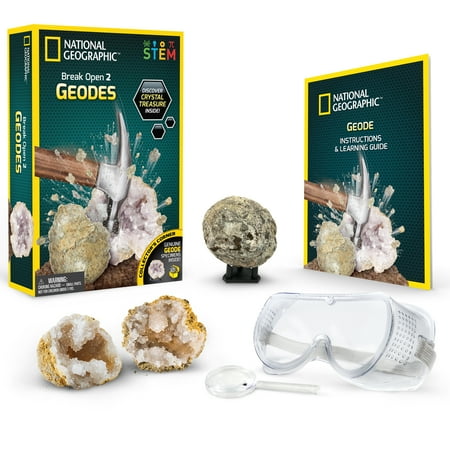 National Geographic Break Your Own Geode Kit, 2 Pieces, Educational STEM Toy