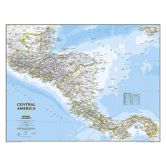 Pre-Owned National Geographic: Central America Classic Wall Map - Laminated (28.75 X 22.25 Inches) (Other)