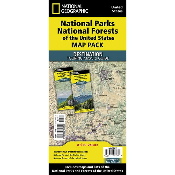 National Geographic Destination Map National Parks & National Forest of the Us [Map Pack Bundle], (Paperback)