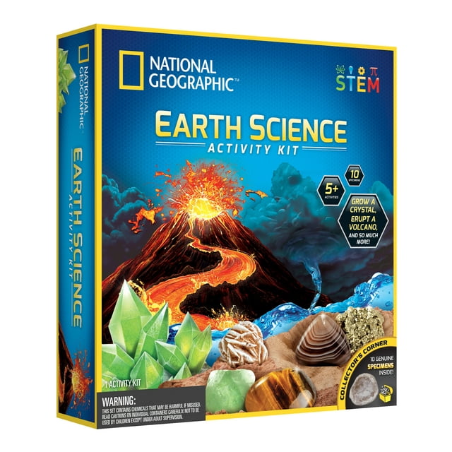National Geographic Earth Science Activity Kit with STEM Experiments for Children 8 Years and up