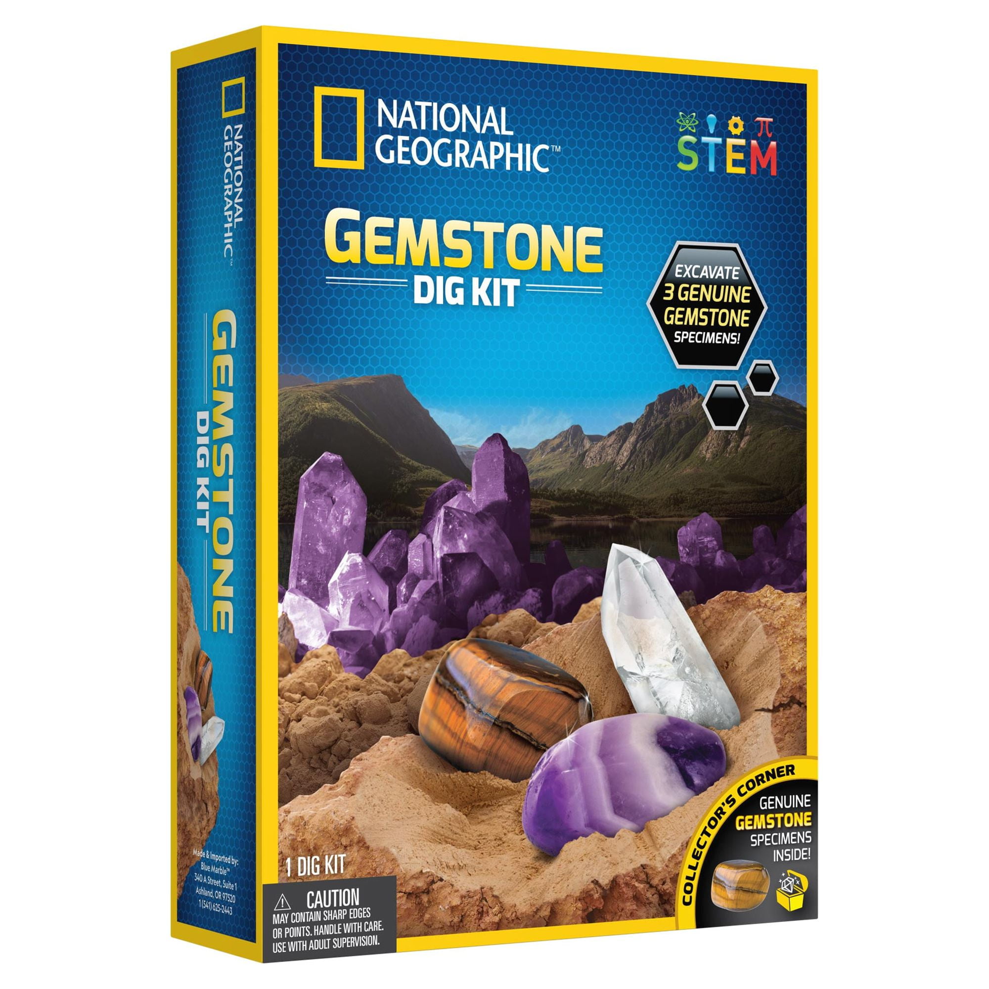 National Geographic Gemstone Dig Kit, Unisex, with 0.73 lb weight, 7.24 x 2.37 x 10.00 inches