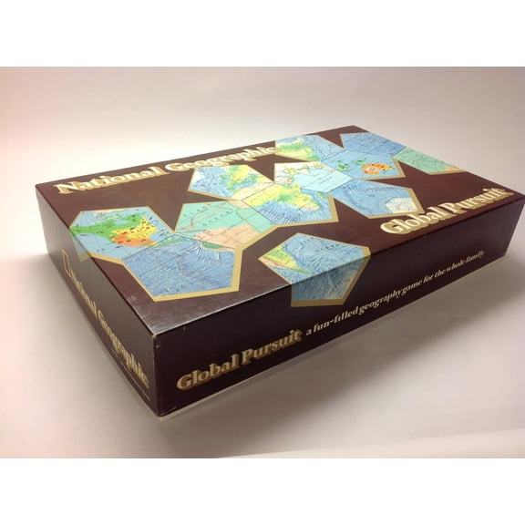 National Geographic Global Pursuit - A fun-Filled Geography Game for the Whole Family - Includes A Wall Map of the World, 5 Decks of TRivia Cards, 4 Sets of five-sided Map Cards