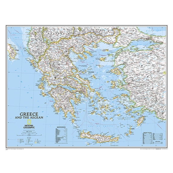 National Geographic: Greece Classic Wall Map - Laminated - Folded Map