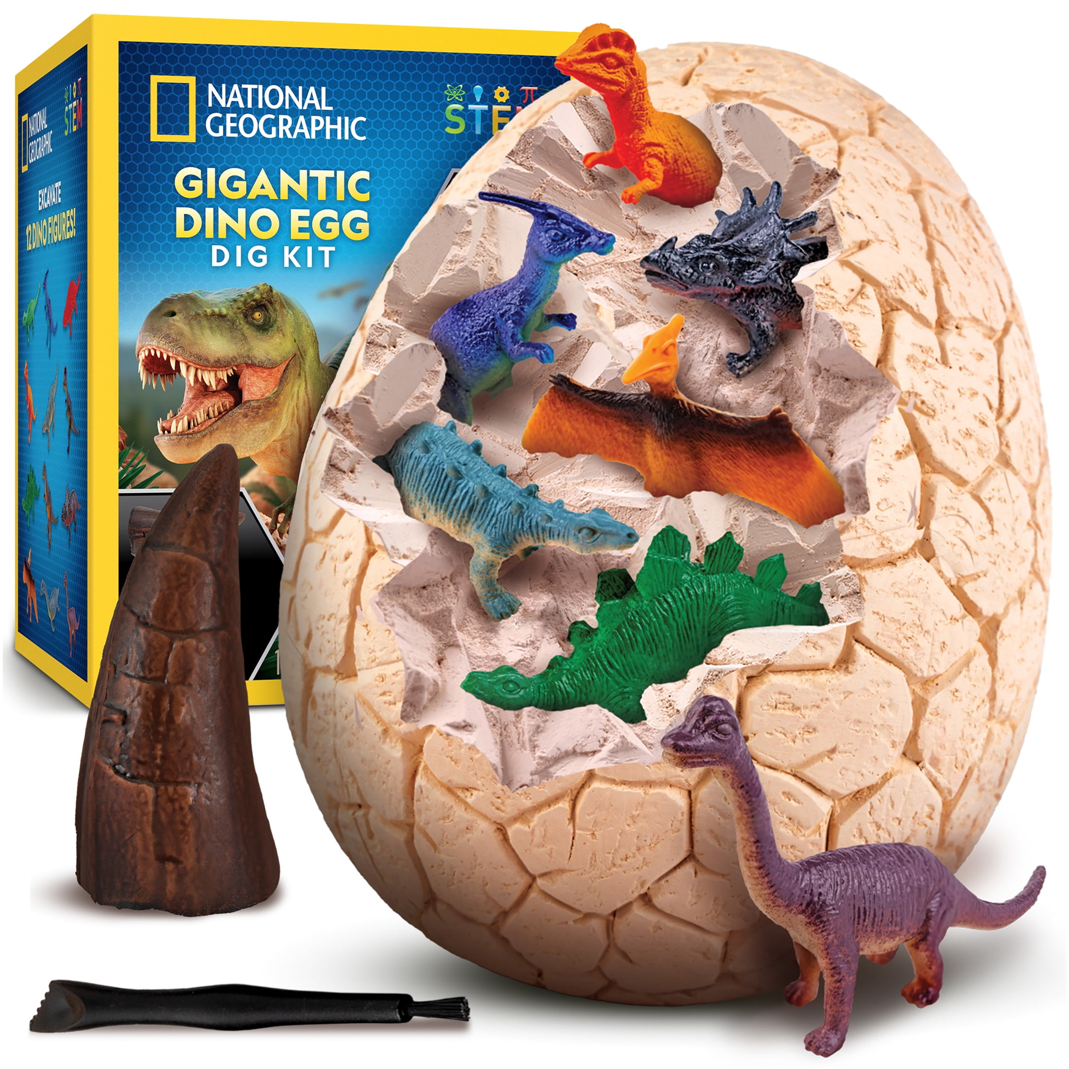 National Geographic Jumbo Dinosaur Egg Dig Kit – Excavate 12 Dino