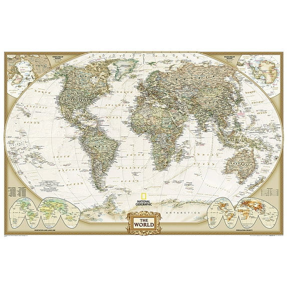 National Geographic Maps Antique Style 36 in x 24 in