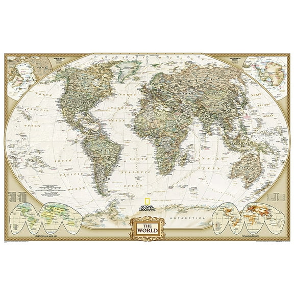 National Geographic Maps Antique Style 36 in x 24 in