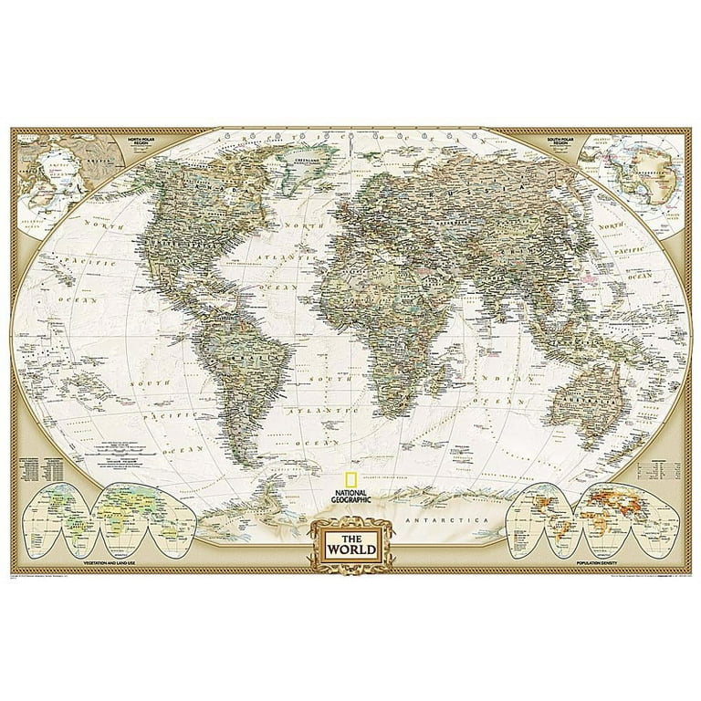 National Geographic Maps Antique Style 36 in x 24 in
