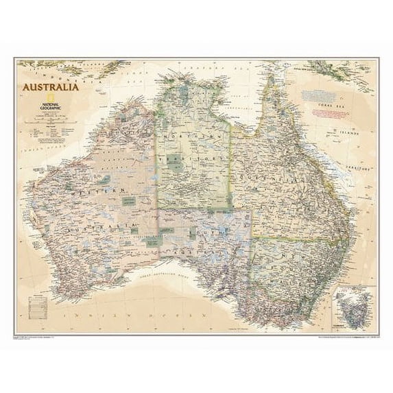 National Geographic Maps Australia Executive Wall Map