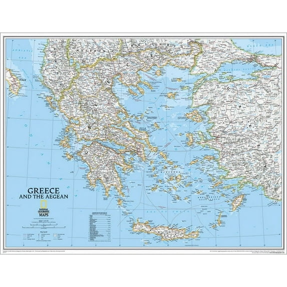 National Geographic Maps Greece Classic Wall Map