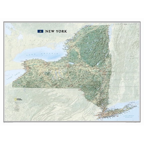 National Geographic Maps New York State Wall Map