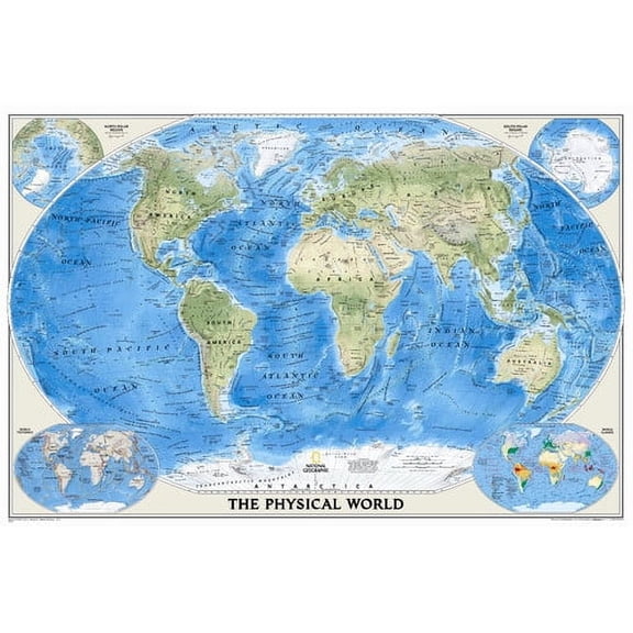 National Geographic Maps World Physical Wall Map