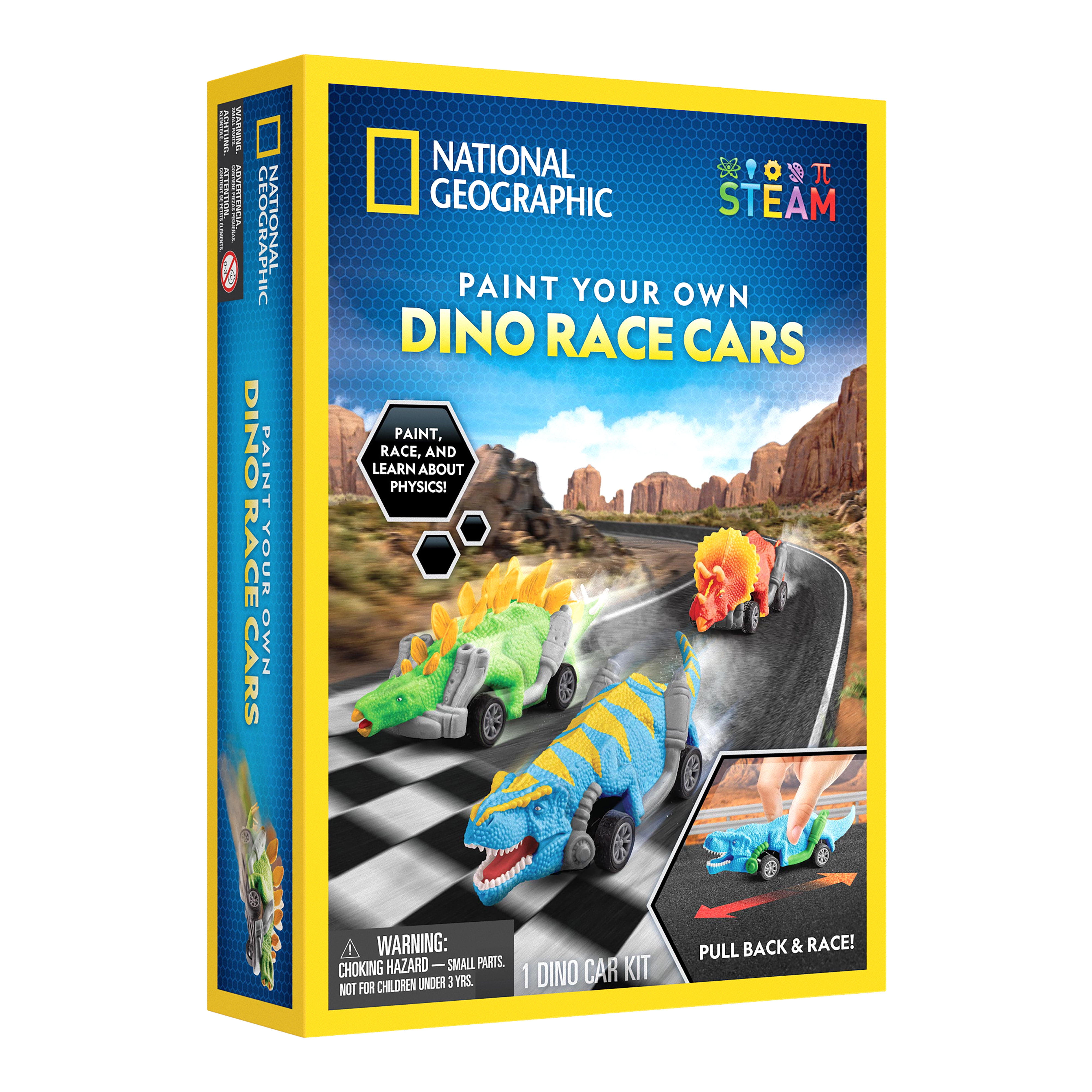 National Geographic Paint Your Own Dino Race Cars Art & Craft Kit for Child 8 Years and up