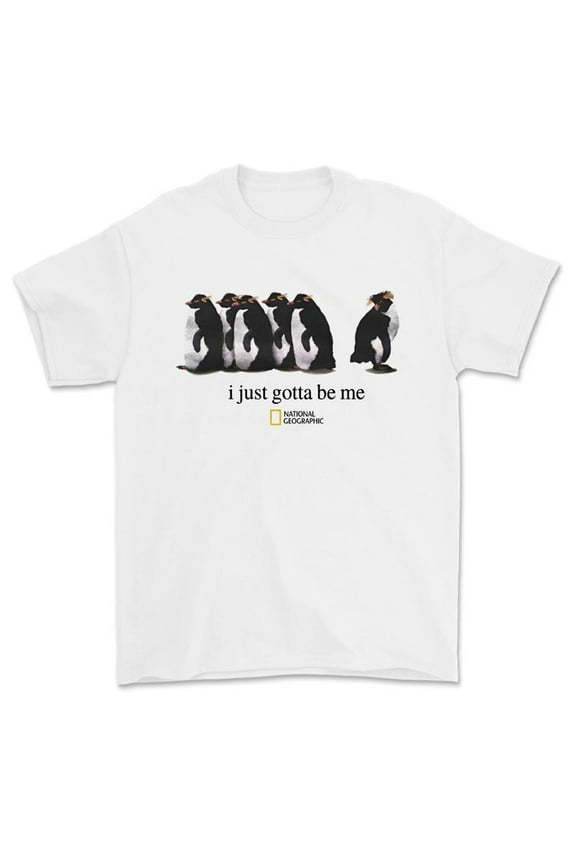 Funny Penguin Graphic Tee - 'I Just Gotta Be Me' Wildlife Design - 100% Cotton Unisex Shirt for Animal Lovers & Gift Giving