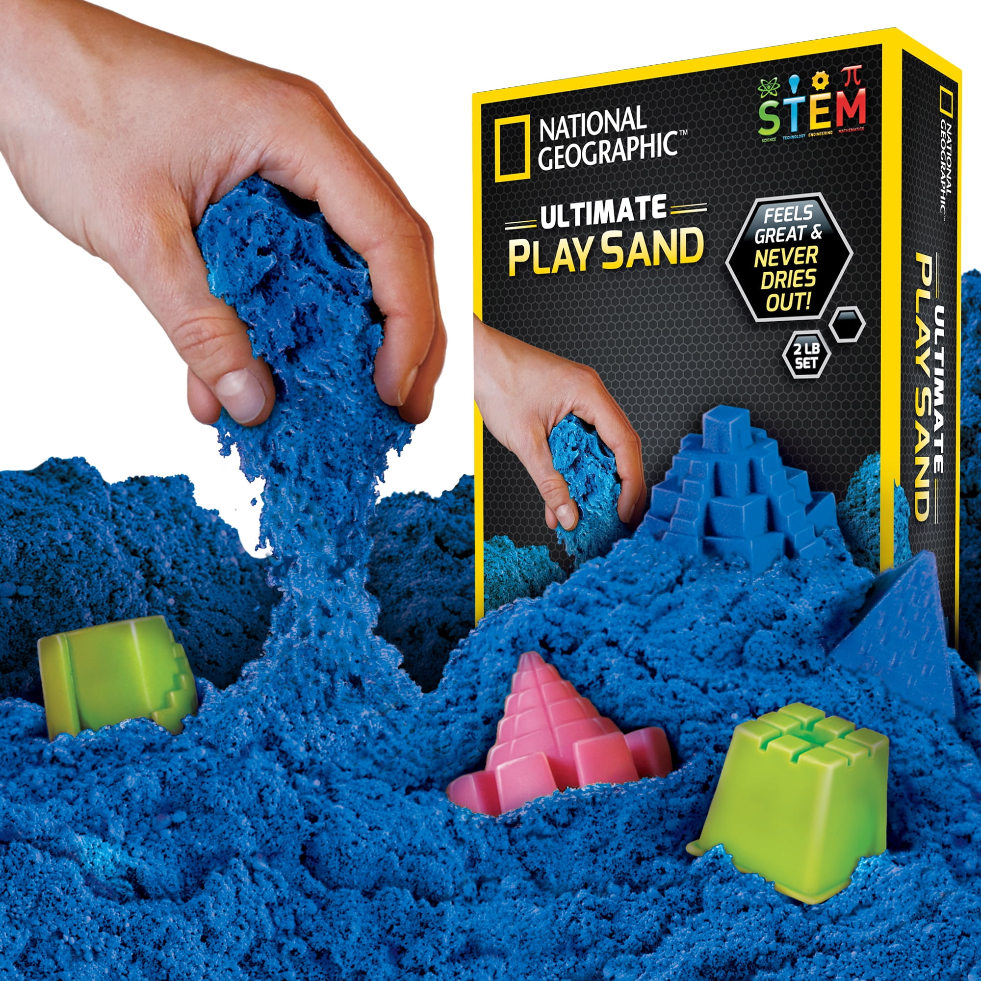 National Geographic Play Sand - 2 lbs of Sand with Castle Molds
