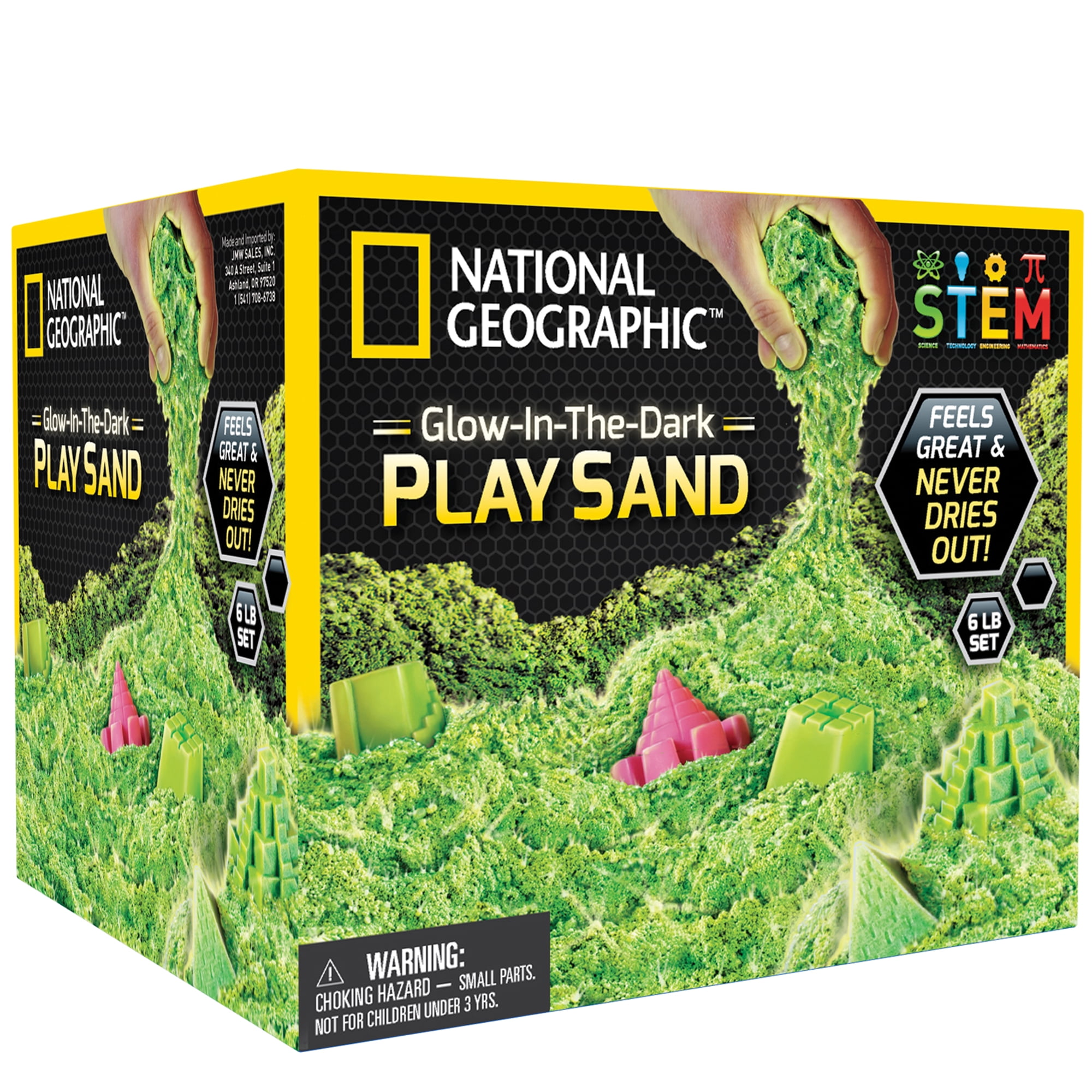 National Geographic Play Sand 6 lbs of Sand with Castle Molds (Glow