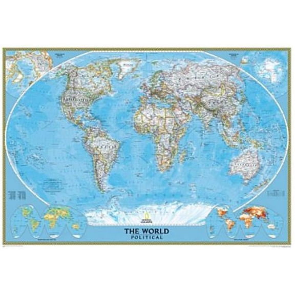 National Geographic RE00622003 World Classic Map - Enlarged And Laminated
