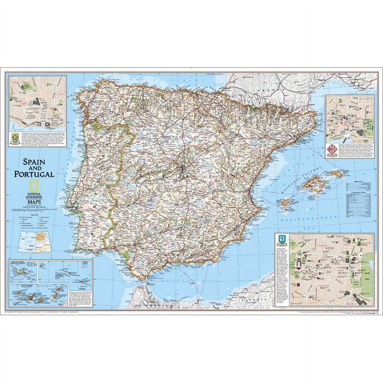 National Geographic RE00622070 Map Of Spain Portugal Walmart com