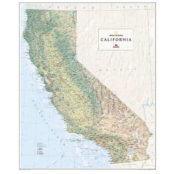 National Geographic RE01020373 Map Of California Wall Map - Laminated
