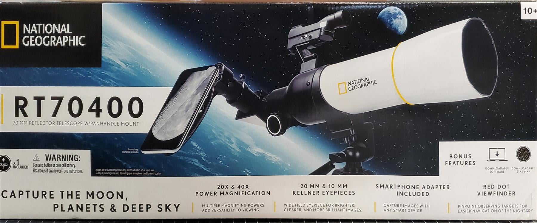 National Geographic RT70400 70mm Reflector Telescope with Panhandle