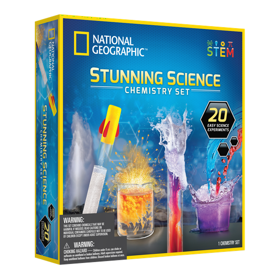 National Geographic RTNGEXPCHEMX Stunning Science Chemistry Set, 8 Years & up, 12 in H x 11 in L