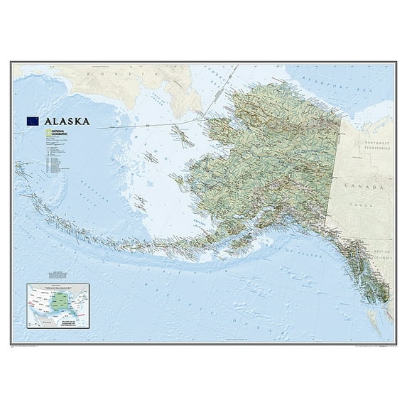 National Geographic Reference Map National Geographic Alaska Wall Map - Laminated (40.5 X 30.25 In), (Paperback)