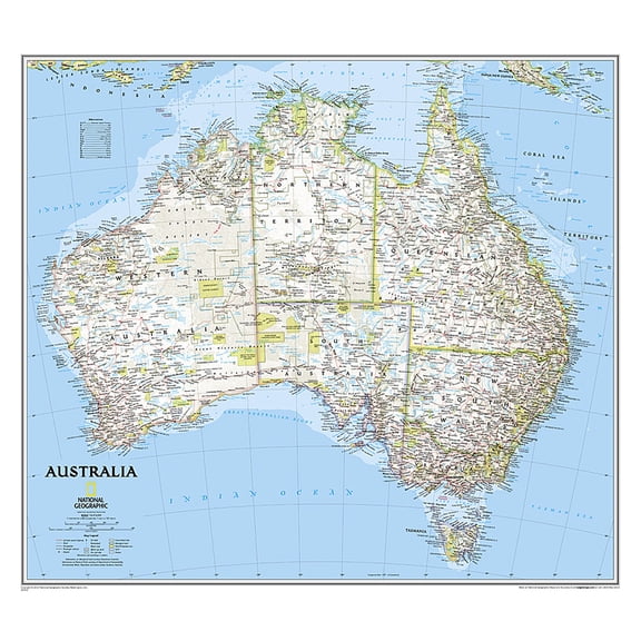 National Geographic Reference Map National Geographic Australia Wall Map - Classic (30.25 X 27 In), (Paperback)