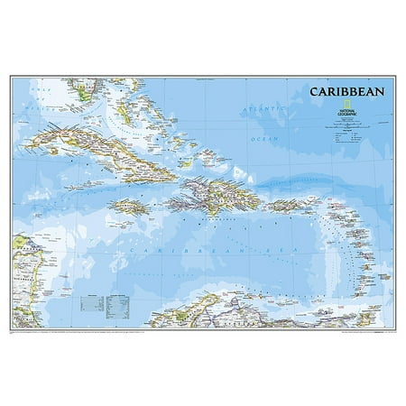 National Geographic Reference Map National Geographic Caribbean Wall Map - Classic - Laminated (Poster Size: 36 X 24 In), (Paperback)