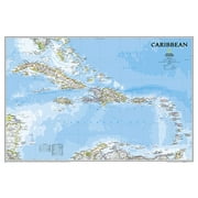 National Geographic Reference Map National Geographic Caribbean Wall Map - Classic - Laminated Poster Size 36 X 24 In, Paperback