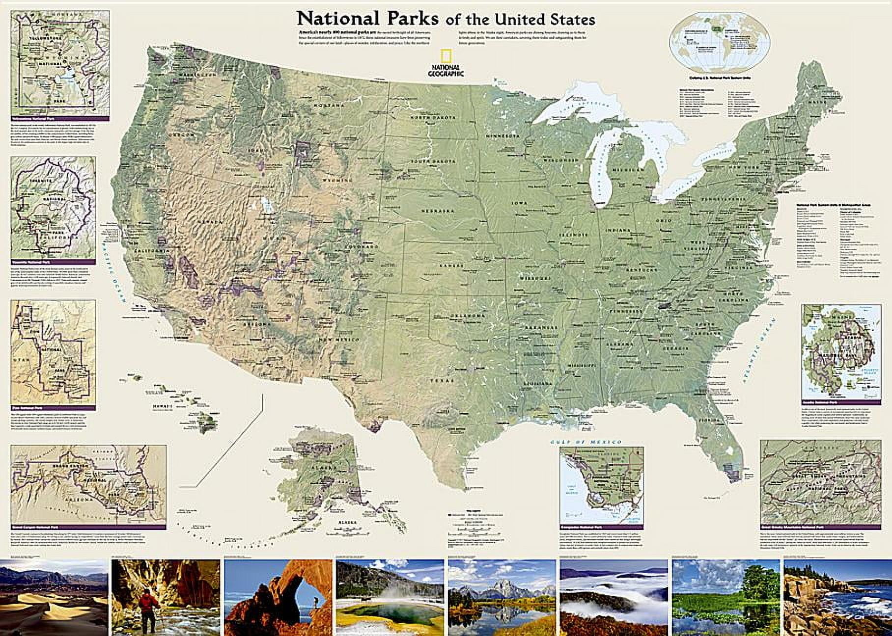 National Geographic Reference Map: National Geographic National Parks of the United States Wall Map - Laminated (42 X 30 In) (Other)