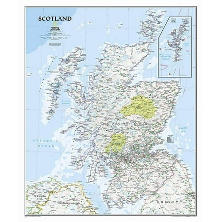 National Geographic Reference Map: National Geographic Scotland Wall Map - Classic (30 X 36 In) (Other)