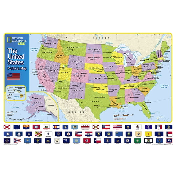 National Geographic Reference Map National Geographic United States for Kids Wall Map - Laminated (Poster Size: 36 X 24 In), (Paperback)
