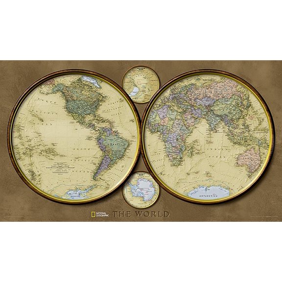 National Geographic Reference Map: National Geographic World Hemispheres Wall Map - Laminated (42.75 X 24.5 In) (Other)