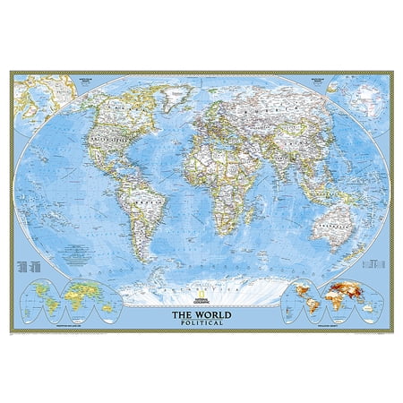National Geographic Reference Map National Geographic World Wall Map - Classic (43.5 X 30.5 In), (Paperback)